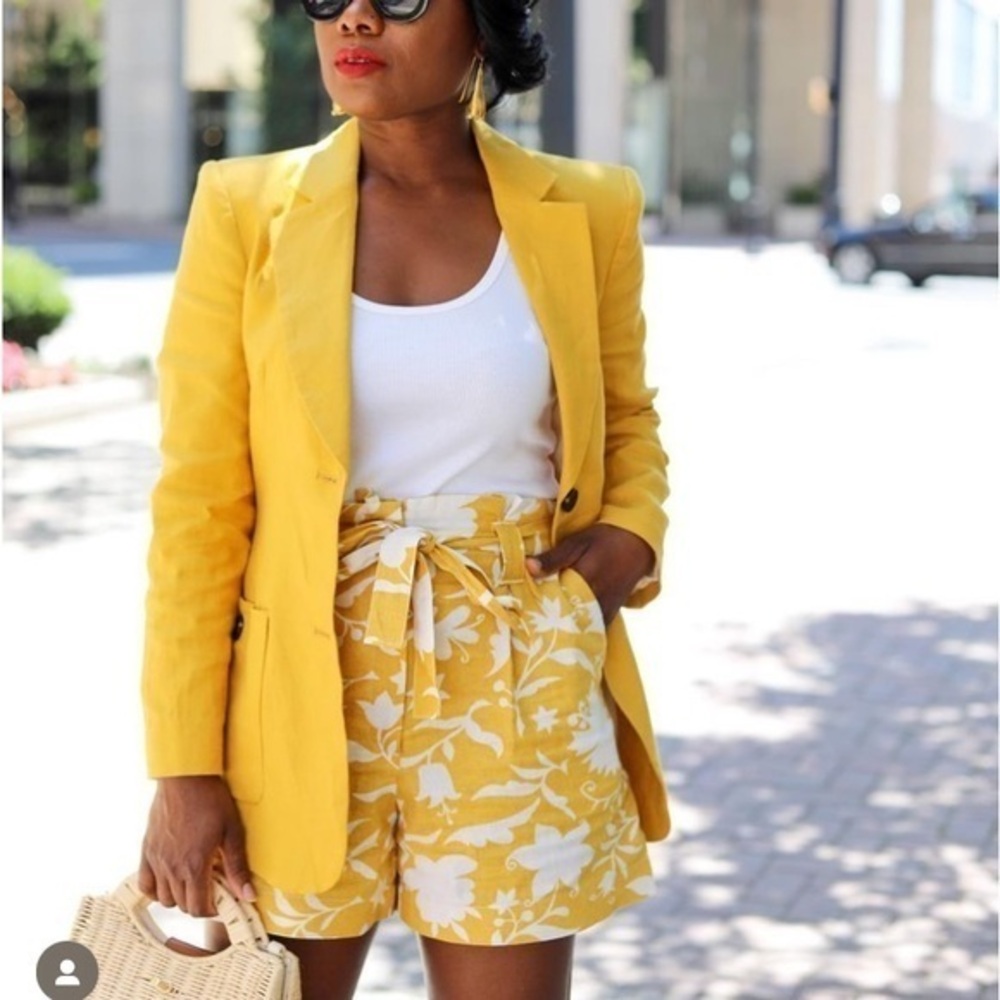 Yellow Floral Shorts